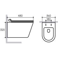 Унитаз Aqueduto Cone Торнадо CONT0110 подвесной Белый глянцевый с сиденьем Микролифт — фото 5, Подвесные унитазы