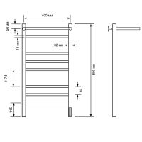 Электрический полотенцесушитель Comfysan Noumi EC-8 80x40 014001 с полкой Белый матовый — фото 2, Электрические полотенцесушители