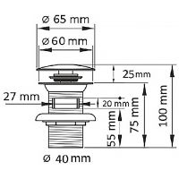 Донный клапан Laguraty X0001 click-clack Черный матовый — фото 2, Раковины и столешницы. Выпуски для умывальников
