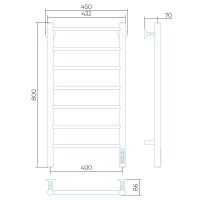 Электрический полотенцесушитель Larusso Джаз КС П7 400х800 4670078536433 Белый — фото 2, Электрические полотенцесушители