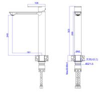 Смеситель "Beijing" д/рак, высокий,  без дон/кл, арт. BJ25 — фото 2, Для душа и ванны
