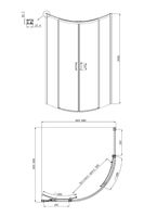 Душевой уголок Ambassador Queen 90х90 11011101 профиль Хром стекло прозрачное — фото 4, Душевые уголки четверть круга