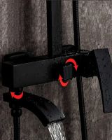 Душевая система ALMAes Turia SDI-1808 Черная матовая — фото 2, Душевые стойки