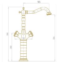 Смеситель для раковины Bronze de Luxe Royal 21973 Бронза — фото 5, Смесители для раковины