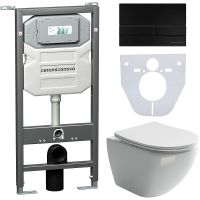 Комплект унитаза с инсталляцией Ceramicanova Metropol CN4002_1002B_1000 с сиденьем Микролифт и Черно — фото 1, Комплекты унитаз + инсталляция