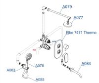 A177471 Встраиваемый комплект для ванны с верхней душевой насадкой, лейкой и изливом — фото 3, Встраиваемые душевые комплекты