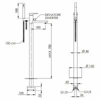 Товар: Смеситель для ванны Remer Infinity I08NP Никель брашированный - фото 2 Смеситель для ванны Remer Infinity I08NP Никель брашированный — фото 2, Для душа и ванны