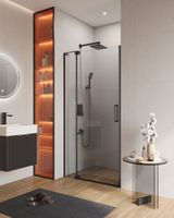 Душевая дверь в нишу CEZARES SLIDER-B-1-90/100-C-NERO — фото 1, Душевые двери в нишу