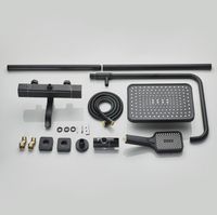 Душевая система ALMAes GaLaxy SDI-1801 с термостатом Черная матовая — фото 8, Душевые стойки