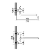 Смеситель для ванны Accoona Эконом A87181 универсальный Хром — фото 4, Смеситель для ванны