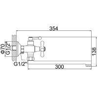 Смеситель для ванны Accoona H72 A7572-2 универсальный Хром — фото 2, Смеситель для ванны