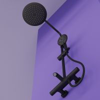 Товар: Душевая система Sancos Game SC3001MB с термостатом Черная матовая - фото 4 Душевая система Sancos Game SC3001MB с термостатом Черная матовая — фото 4, Душевые стойки