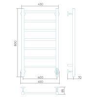 Электрический полотенцесушитель Larusso Феличия КС П7 400х800 4670078536679 Черный — фото 2, Электрические полотенцесушители