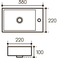 Раковина Aqueduto Pequeno 38 R PEQR0210 Белая глянцевая — фото 2, Мини-раковины