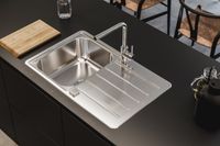 Товар: Мойка для кухни LINE MAX 80 SAT-90 790x500 в комплекте с сифоном 1130551 - фото 4 Мойка для кухни LINE MAX 80 SAT-90 790x500 в комплекте с сифоном 1130551 — фото 4, Кухонные мойки