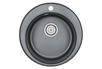 Granula-4801, ШВАРЦ (чёрный металлик), кухонная мойка, кварц — фото 1, Кухонные мойки