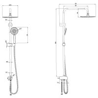 Душевая система Lemark LM8809BL Черная матовая — фото 2, Душевые системы