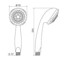 Товар: Ручной душ Melodia della vita Prime MKP20562P Хром - фото 2 Ручной душ Melodia della vita Prime MKP20562P Хром — фото 2, Лейки для душа
