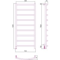 Электрический полотенцесушитель Сунержа Галант 4.0 1200x500 L 00-0830-1250 Хром — фото 4, Электрические полотенцесушители