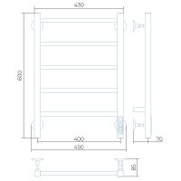 Электрический полотенцесушитель Larusso Феличия КС П5 400х600 4670078536648 Белый — фото 2, Электрические полотенцесушители