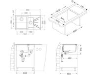 Товар: Мойка для кухни KARAT 20 (Цвет под заказ) 860X500 1+1/2 правая в комплекте с сифоном 1092272 - фото 2 Мойка для кухни KARAT 20 (Цвет под заказ) 860X500 1+1/2 правая в комплекте с сифоном 1092272 — фото 2, Кухонные мойки