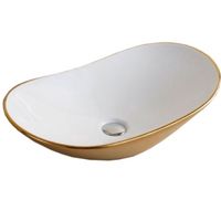 Раковина CeramaLux 61 Золотая арт-7811AJW — фото 1, Раковины накладные