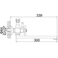 Смеситель для ванны Accoona H71 A7171-2 универсальный Хром — фото 2, Смеситель для ванны