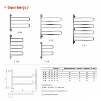 Электрический полотенцесушитель Energy U chrome G2K RAL 9005 EETR0UG2K00000R905M Черный матовый — фото 2, Электрические полотенцесушители