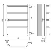 Водяной полотенцесушитель Melodia della vita Victory 40х60х1 П5 MTRVY4060 Полированная сталь — фото 2, Водяные полотенцесушители