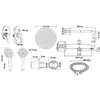 Душевая система ESKO Set_7in1 Хром — фото 2, Встраиваемые душевые комплекты