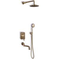 Душевая система Bronze de Luxe Windsor 10137DF Бронза — фото 1, Встраиваемые душевые комплекты