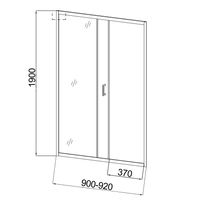 Дверь в нишу Niagara Eco NG-631-9A (90х190) хром,стекло прозрачное,1 место — фото 6, Раздвижные душевые двери