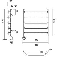 Товар: Электрический полотенцесушитель Domoterm Лаура П5 500x500 АБР EL Античная бронза - фото 2 Электрический полотенцесушитель Domoterm Лаура П5 500x500 АБР EL Античная бронза — фото 2, Электрические полотенцесушители