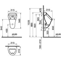 Писсуар Vitra Arkitekt 6201B003-0199 подвесной Белый — фото 2, Писсуары