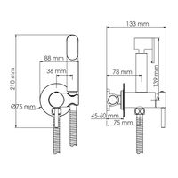 A70938 Встраиваемый смеситель для душа с гигиенической лейкой — фото 2, Гигиенические души