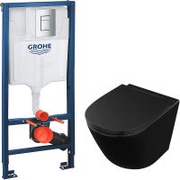 Комплект унитаза Owl 1975 Vind Cirkel-H OWLT190305 с инсталляцией Grohe Rapid SL 38772001 с сиденьем — фото 1, Комплекты унитаз + инсталляция