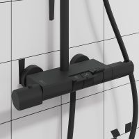 Товар: Душевая система Iddis SpaHome SPHBLTKi06 с термостатом Черная матовая - фото 16 Душевая система Iddis SpaHome SPHBLTKi06 с термостатом Черная матовая — фото 16, Душевые стойки