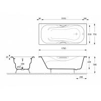 Товар: Чугунная ванна Delice Malibu 170x75 DLR230609R-AS с отверстиями под ручки с антискользящим покрытием - фото 2 Чугунная ванна Delice Malibu 170x75 DLR230609R-AS с отверстиями под ручки с антискользящим покрытием — фото 2, Ванны