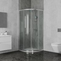 Душевой уголок Ambassador Kingston 100х100 14011105 профиль Хром стекло прозрачное — фото 7, Душевые уголки четверть круга