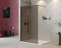 Душевая перегородка CEZARES LIBERTA-L-1-120-120-BR-NERO — фото 1, Душевые перегородки