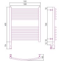 Электрический полотенцесушитель Сунержа Богема 3.0 600x500 L 00-5802-6050 Хром — фото 2, Электрические полотенцесушители