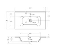 Керамическая раковина CEZARES CZR-8095-80 — фото 6, Раковины