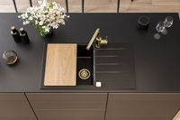 Мойка для кухни ALVEUS GRANITAL CADIT 40 CARBON - G91 860 X 500 1X в комплекте с сифоном 1132823, — фото 4, Кухонные мойки