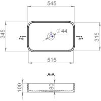 Раковина-чаша Salini Callista 54.5 104 1101104G Белая глянцевая — фото 4, Раковины накладные