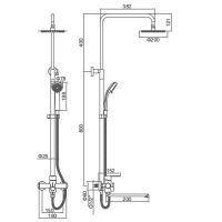 Душевая система Accoona H103 A83103-1 Нержавеющая сталь — фото 5, Душевые стойки