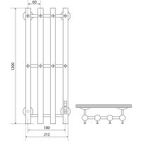 Электрический полотенцесушитель Melodia della vita Blues Electro Ferrum 120х21 П4 MTRBEF12021bk Черн — фото 2, Электрические полотенцесушители