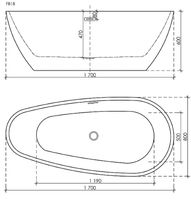 Акриловая ванна Sancos Avocado 170x80 FB18 без гидромассажа — фото 4, Акриловые ванны