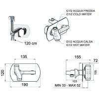 Гигиенический душ со смесителем Remer Infinity I60VO Бронза — фото 2, Гигиенические души