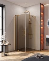 Душевой уголок CEZARES SLIDER-AH-1-80-80/90-BR-BORO — фото 1, Прямоугольные душевые уголки