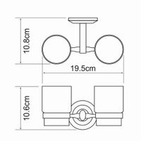 Аксесс Rhein K-6228DO Подстаканник двойной (блистер), хром, WasserKRAFT — фото 4, Комплектующие для туалета